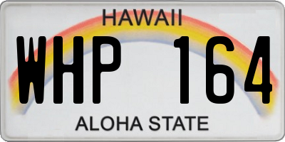 HI license plate WHP164