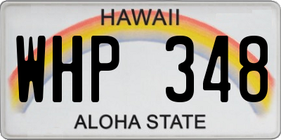 HI license plate WHP348