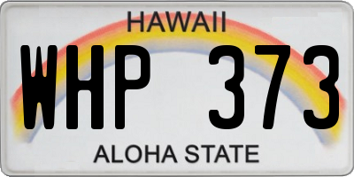HI license plate WHP373