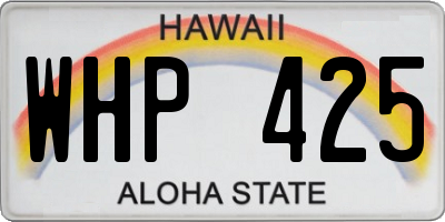 HI license plate WHP425