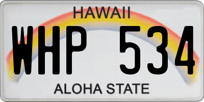 HI license plate WHP534