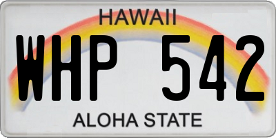 HI license plate WHP542