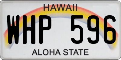 HI license plate WHP596