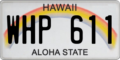 HI license plate WHP611