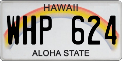 HI license plate WHP624