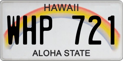 HI license plate WHP721