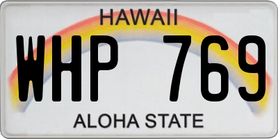 HI license plate WHP769