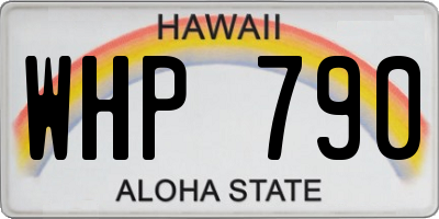 HI license plate WHP790