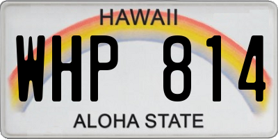 HI license plate WHP814
