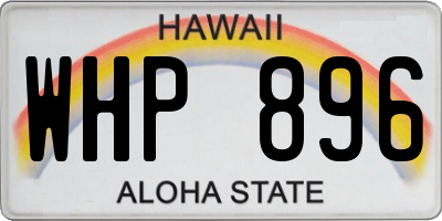 HI license plate WHP896