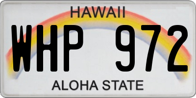 HI license plate WHP972