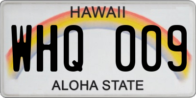 HI license plate WHQ009