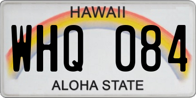 HI license plate WHQ084