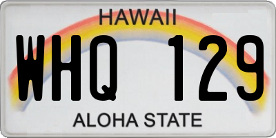 HI license plate WHQ129