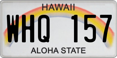 HI license plate WHQ157