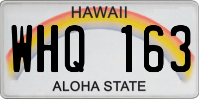 HI license plate WHQ163