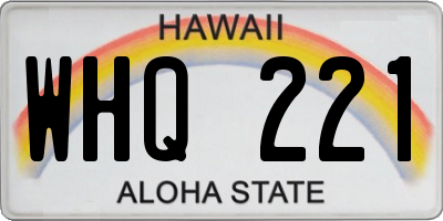 HI license plate WHQ221