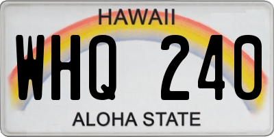 HI license plate WHQ240
