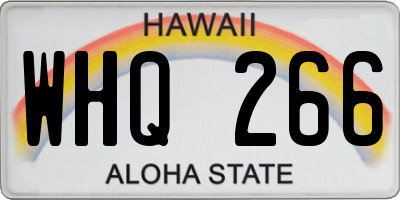 HI license plate WHQ266