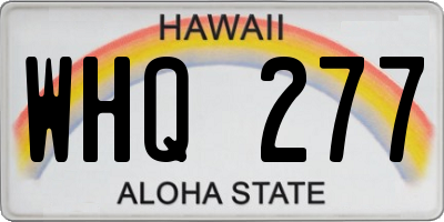 HI license plate WHQ277