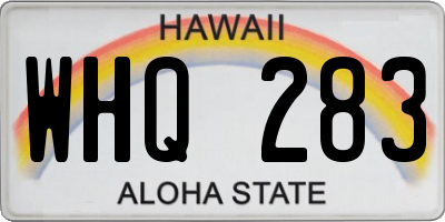 HI license plate WHQ283