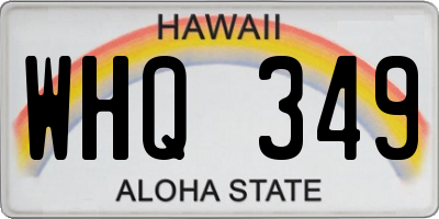 HI license plate WHQ349