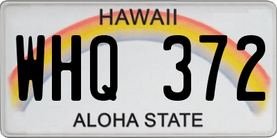 HI license plate WHQ372