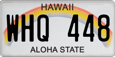 HI license plate WHQ448