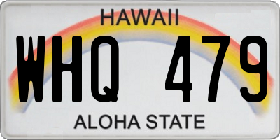 HI license plate WHQ479
