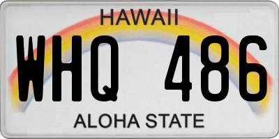 HI license plate WHQ486