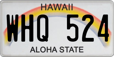 HI license plate WHQ524