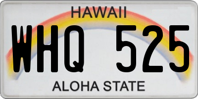 HI license plate WHQ525