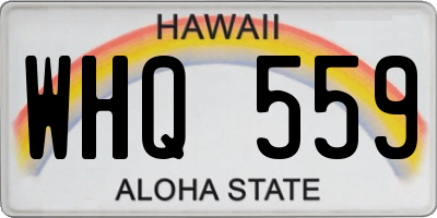 HI license plate WHQ559