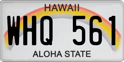 HI license plate WHQ561