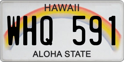 HI license plate WHQ591