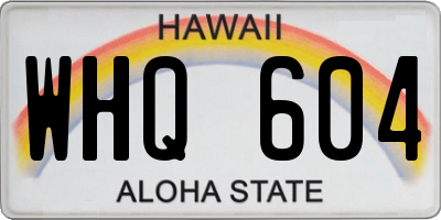 HI license plate WHQ604