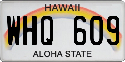 HI license plate WHQ609