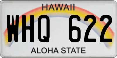 HI license plate WHQ622