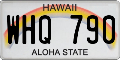 HI license plate WHQ790