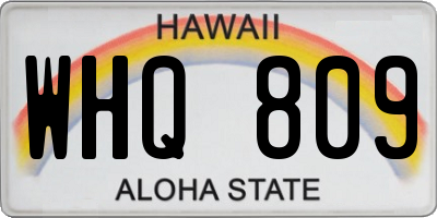 HI license plate WHQ809