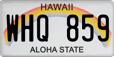 HI license plate WHQ859