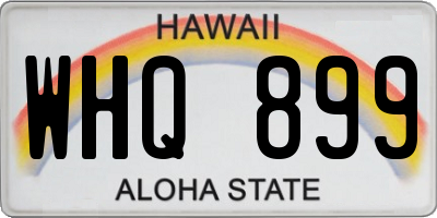HI license plate WHQ899