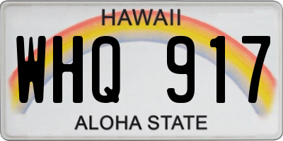 HI license plate WHQ917