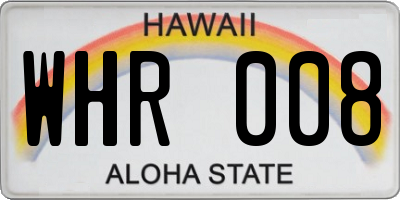 HI license plate WHR008