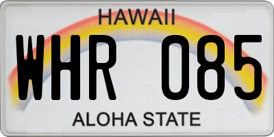 HI license plate WHR085