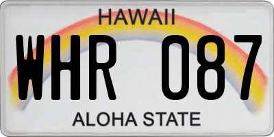 HI license plate WHR087