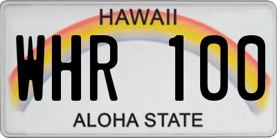 HI license plate WHR100