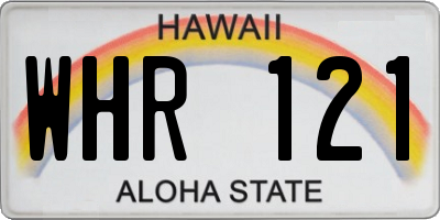 HI license plate WHR121