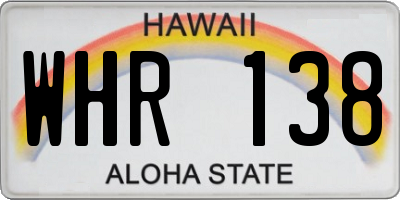 HI license plate WHR138