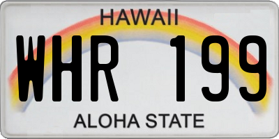 HI license plate WHR199